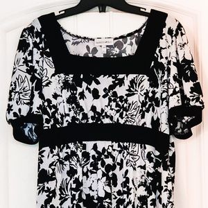 Fashion Bug Over Blouse Top Square Neckline Large